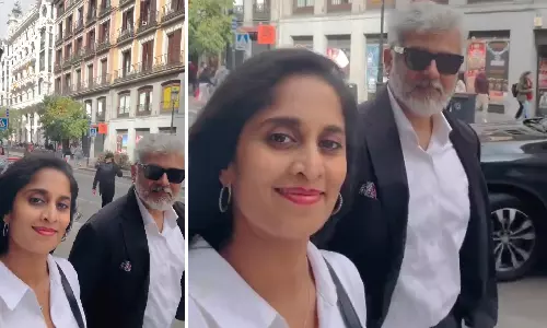 காதல் மனைவியுடன் ரொமாண்டிக் வாக் சென்ற அஜித்  - வைரல் வீடியோ