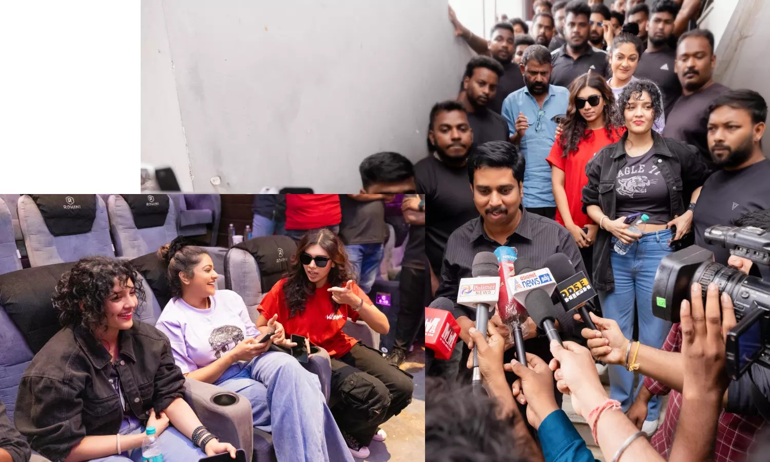 ரசிகர்களுடன்  படத்தை பார்த்து கொண்டாடிய வேட்டையன் படக்குழு