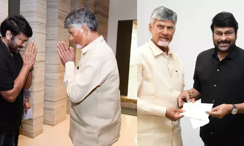 ஆந்திரா வெள்ளம் - ரூபாய் 1 கோடி நிவாரணம் வழங்கிய சிரஞ்சீவி & ராம் சரண்