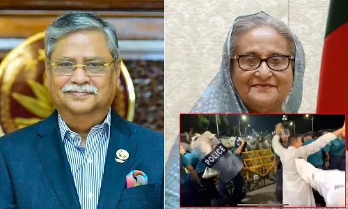 வங்கதேச அதிபரை பதவி விலக வலியுறுத்தி திடீர் போராட்டம்