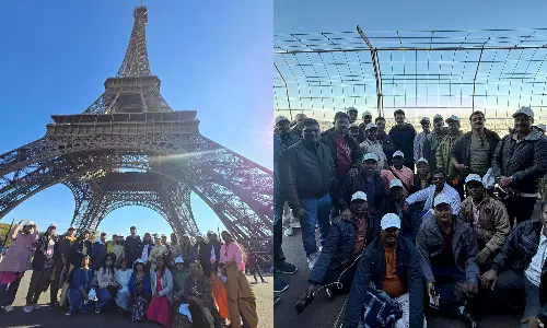 ஈஃபிள் கோபுரம் அருகே கனவு ஆசிரியர்களுடன்- புகைப்படங்களை பகிர்ந்த அன்பில் மகேஷ்