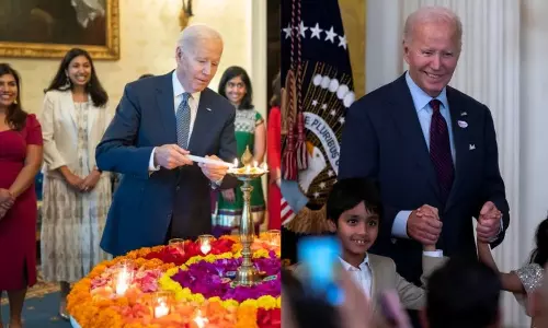 ஜோ பைடனின் தீபாவளி நல்வாழ்துக்கள்.. வெள்ளை மாளிகையில் குத்துவிளக்கேற்றி கொண்டாட்டம் - வீடியோ