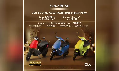 72 மணிநேர ரஷ் ரூ. 30,000 வரை சலுகை, ரூ. 25,000 வரை தள்ளுபடி: தீபாவளியை ஒட்டி புது சலுகைகள் அறிவித்த Ola எலெக்ட்ரிக்