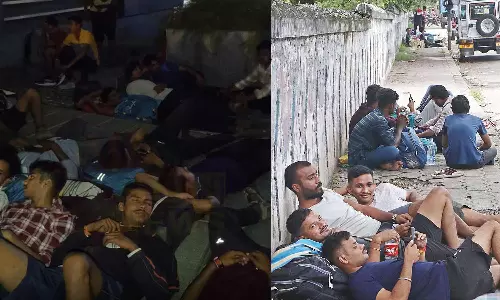 கோவையில் ராணுவத்துக்கு ஆள்சேர்ப்பு முகாம்:  அடிப்படை வசதி இல்லாததால்  இளைஞர்கள் சாலையோரம் தூங்கிய அவலம்