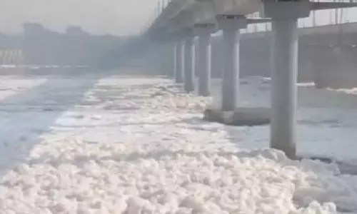 டெல்லியில் அதிகரிக்கும் மாசு - யமுனை ஆற்றில் மிதக்கும் நச்சு நுரை!