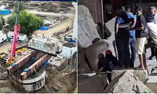 குஜராத்தில் கட்டப்பட்டு வரும் புல்லட் ரெயில் பாலம் இடிந்து விழுந்து விபத்து