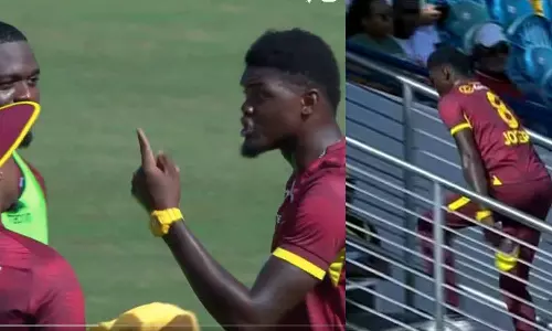 ஆட்டத்தின் போது மோதிக்கொண்ட அல்ஜாரி ஜோசப்- சாய் ஹோப்: வைரலாகும் வீடியோ