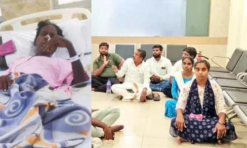 தவறான சிகிச்சையால் தொழிலாளியின் மண்ணீரலை அகற்றிய டாக்டர்கள்- உறவினர்கள் போராட்டம்