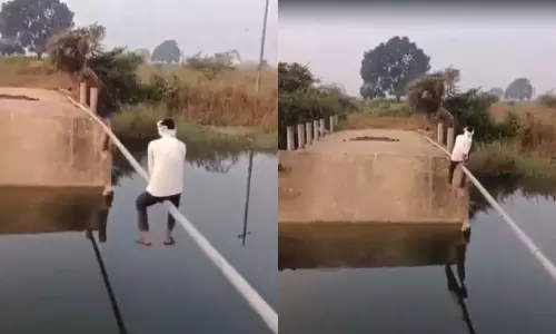 யார்ரா அவன் முரட்டு ஆளா போய்கிட்டு இருக்கான்.. வாலிபரின் விபரீத செயல் - வீடியோ