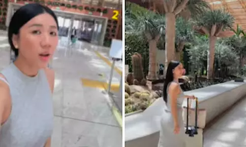 பெங்களூரு விமான நிலையத்தை பார்த்து வியப்படைந்த ஜப்பானிய பெண்- வீடியோ