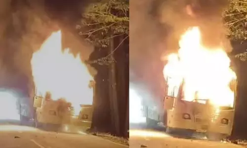 சபரிமலை சென்ற அரசு பஸ்சில் திடீர் தீ