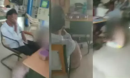 அரசு பள்ளியில் மாணவர்களை கால் பிடித்துவிட வைத்த ஆசிரியர் சஸ்பெண்ட்