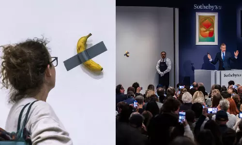 சுவரில் டேப் போட்டு ஒட்டிய ஒற்றை வாழைப்பழம் ஏலத்தில் ரூ.52 கோடிக்கு விற்பனை.. சுவாரஸ்ய பின்னணி