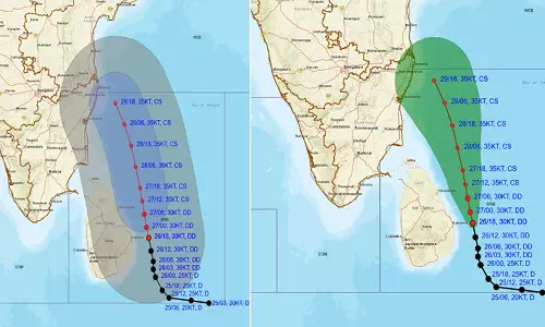 நாகையில் இருந்து 470 கி.மீ. தொலைவில் ஆழ்ந்த காற்றழுத்த தாழ்வு மண்டலம்