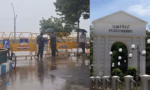 ஃபெங்கல் புயல் எதிரொலி - புதுச்சேரி கடற்கரை சாலைக்கு செல்லும் அனைத்து வழிகளும் மூடப்பட்டன