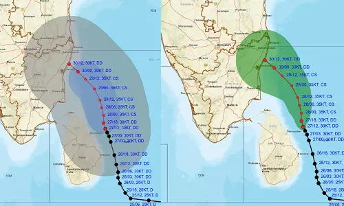 ஆழ்ந்த காற்றழுத்த தாழ்வு மண்டலம் காரைக்கால்- மகாபலிபுரம் இடையே 30-ந்தேதி கரையை கடக்கும்