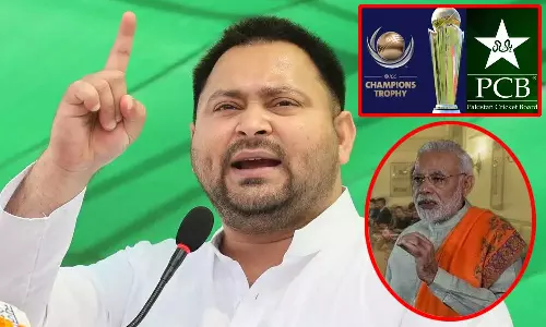 மோடி சென்று பிரியாணி சாப்பிடலாம், இந்திய அணி பாகிஸ்தான் செல்ல கூடாதா? - தேஜஸ்வி யாதவ்