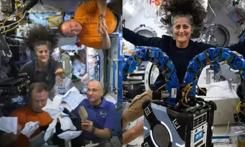 வான்கோழி கறி விருந்து.. விண்வெளியில் Thanks Giving  கொண்டாடிய சுனிதா வில்லியம்ஸ் - வீடியோ