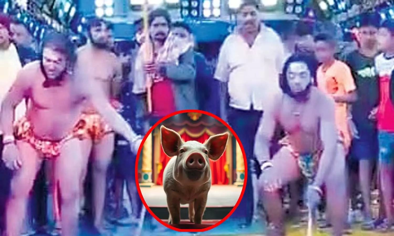 ராமாயண நாடகத்தில் மேடையிலேயே பன்றியை கொன்று பச்சை இறைச்சியை சாப்பிட்ட நடிகர் கைது