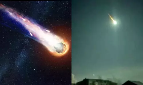 நள்ளிரவில் பூமி மீது மோதிய விண்கல்.. தீப்பிழம்பாக ரஷியாவில் விழும் பிரம்மிப்பூட்டும் காட்சிகள்