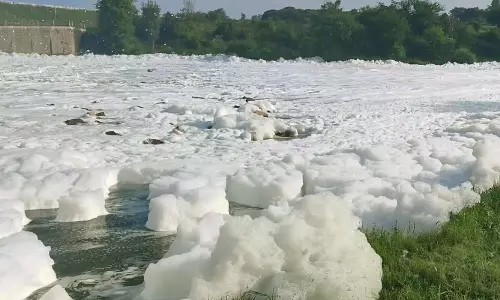 ஓசூர் அருகே தென்பெண்ணை ஆற்றில் 3-வது நாளாக ரசாயன நுரையுடன் வெளியேறும் தண்ணீர்