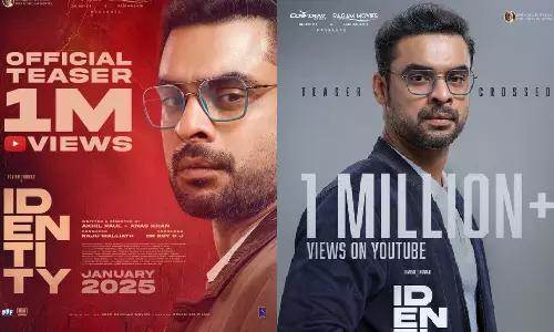 1 மில்லியன்  பார்வைகளை கடந்த டொவினோ தாமஸ் நடித்த Identity டீசர்