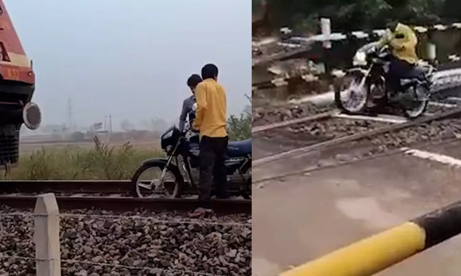 எதிரே வரும் ரெயிலை நோக்கி வண்டியை ஓட்டிய நபர்.. ஊழியரின் செயலால் தடுக்கப்பட்ட தற்கொலை