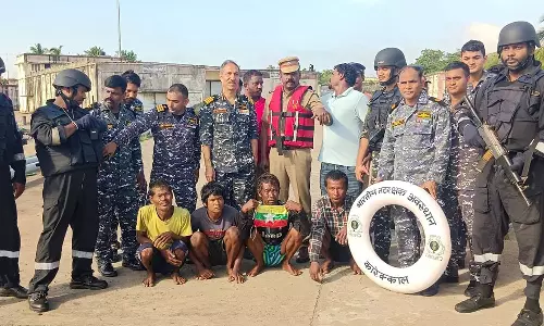 எல்லைதாண்டி மீன் பிடித்த மியான்மர் மீனவர்கள் 4 பேர் கைது