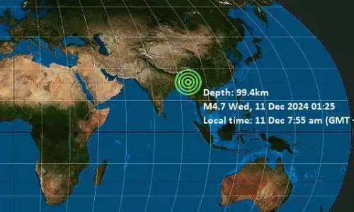 மியான்மரில் லேசான நிலநடுக்கம்.. ரிக்டரில் 4.7 ஆக பதிவு