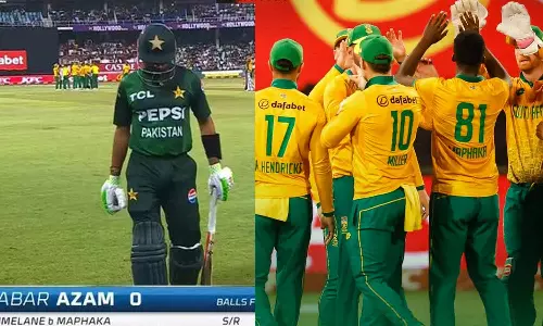 முதல் டி20 போட்டியில் பாபர் அசாம் டக் அவுட்: 11 ரன்கள் வித்தியாசத்தில் தென் ஆப்பிரிக்கா வெற்றி