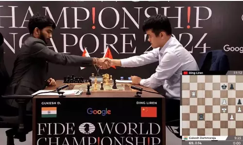 உலக செஸ் சாம்பியன்ஷிப்: டிங் லிரென்- குகேஷ் மோதிய 13-வது சுற்று ஆட்டம் டிரா