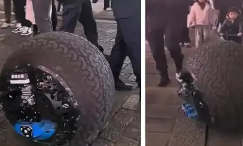 தெருக்களில் ரோந்து செல்லும் போலீஸ் ரோபோ- வீடியோ