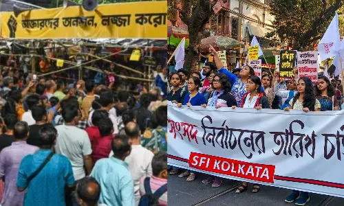 கொல்கத்தாவில் மீண்டும் வெடித்த போராட்டம்..  சி.பி.ஐ.யை கண்டித்து பயிற்சி மருத்துவர்கள் ஆர்ப்பாட்டம்