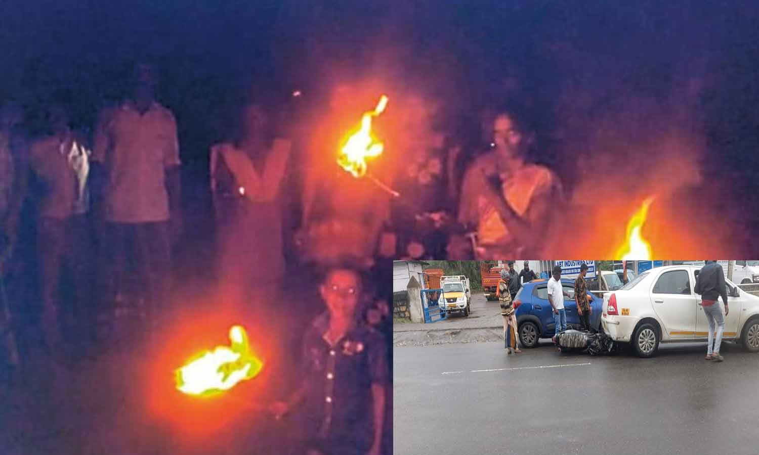 பனிமூட்டம்:  மலைப்பாதையில் அடுத்தடுத்து விபத்தில் சிக்கிய வாகனங்கள்- தீப்பந்தங்களை கையில் ஏந்தி வீட்டிற்கு சென்ற மக்கள்