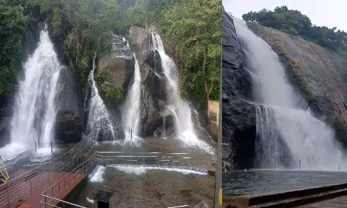 குற்றாலத்தில் நீர்வரத்து சீரான நிலையிலும் 5-வது நாளாக குளிக்க தடை