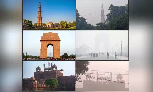 புகைமூட்டத்திற்கு முன்பும் பின்பும்.. டெல்லி நினைவுச் சின்னங்களின் படங்கள் இணையத்தில் வைரல்