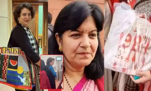 பிரியங்கா காந்திக்கு 1984 வன்முறையை குறிக்கும் வகையிலான கைப்பையை பரிசளித்த பாஜக எம்.பி.