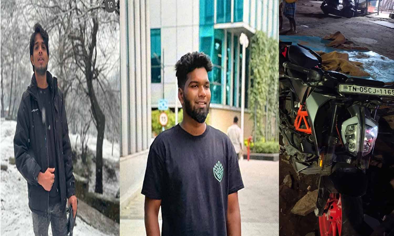 மோட்டார் சைக்கிள் விபத்தில் தலை துண்டாகி என்ஜினீயர் பலி- நண்பரும் உயிர் இழந்த சோகம்