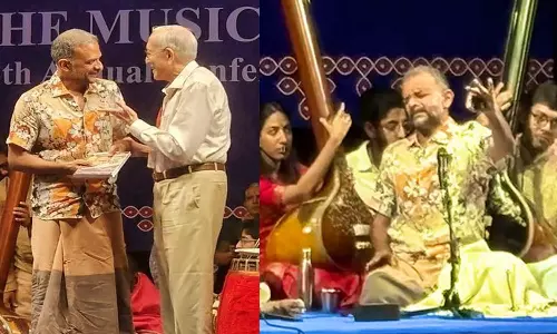 மார்கழி இசை கச்சேரிக்கு லுங்கி கட்டிக்கொண்டு வந்து பாடல் பாடிய டி.எம். கிருஷ்ணா