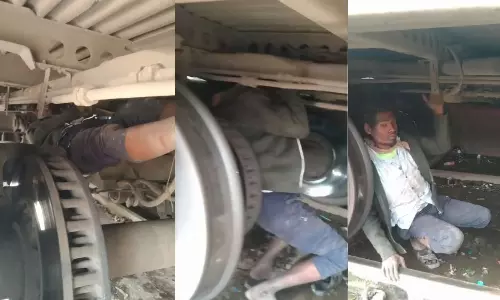 VIDEO: டிக்கெட் எடுக்க பணம் இல்லாமல் ரெயிலுக்கு அடியில் தொங்கியபடி 290 கி.மீ. பயணித்த ஆசாமி