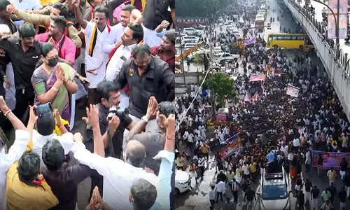 பிரேமலதா தலைமையில் தடையை மீறி பேரணி தொடங்கியது