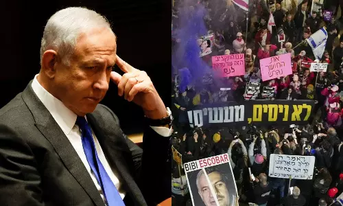 நேதன்யாகு அரசை கண்டித்து  இஸ்ரேல் தலைநகரில் ஆயிரக்கணக்கான மக்கள் பேரணி