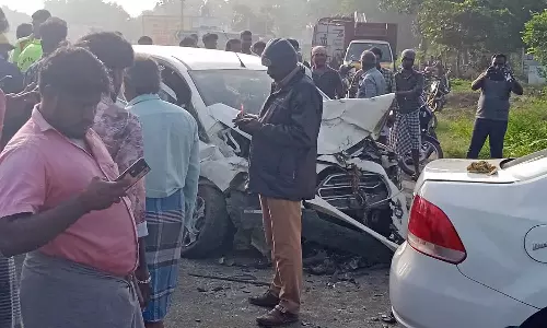 கண்ணமங்கலம் அருகே கார்கள் நேருக்கு நேர் மோதல்- கணவன், மனைவி பலி