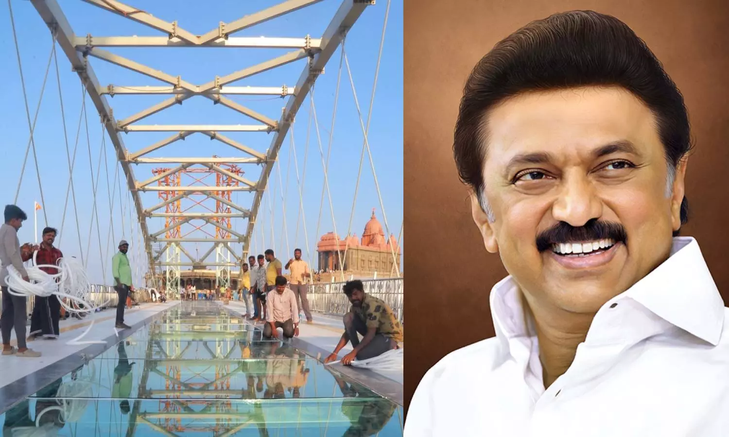 கன்னியாகுமரியில் இன்று மாலை முதலமைச்சர் மு.க.ஸ்டாலின் கண்ணாடி பாலத்தை திறந்து வைக்கிறார்