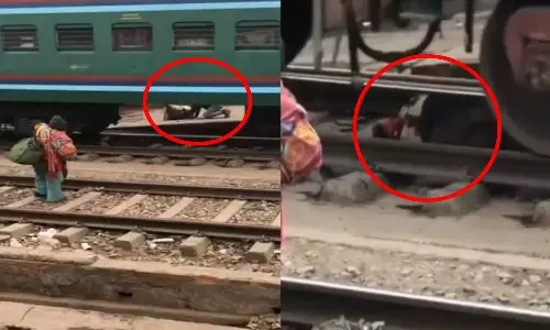 Video: ஓடும் சரக்கு ரெயிலின் அடியில் சிக்கி கொண்ட பெண்.. நூல் இழையில் உயிர் பிழைத்த அதிசயம்