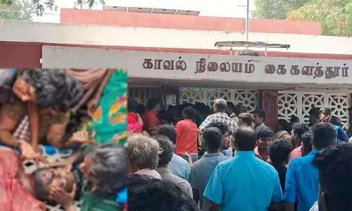 தொழிலாளி வெட்டிக்கொலை- சமரச பேச்சுவார்த்தை நடத்திய போலீசார் முன்னிலையிலேயே நடந்த கொடூரம்