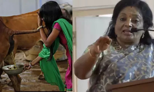 மாட்டுக்கறியை சாப்பிடுவீங்க... ஆனால் கோமியத்தை குடிக்க மாட்டீங்களா? - தமிழிசை