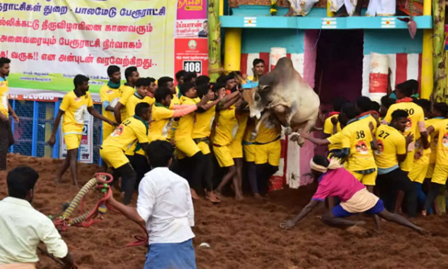 பாலமேடு ஜல்லிக்கட்டு போட்டியில் சாதிய தீண்டாமை-  எஸ்.பி. அலுவலகத்தில் புகார்