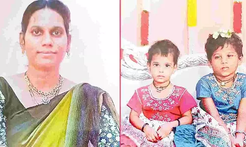 காதல் கணவன் திருடன் என தெரிந்ததால் 2 குழந்தைகளுடன் தாய் தற்கொலை
