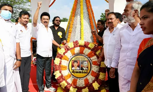 புதுப்பிக்கப்பட்ட மொழிப்போர் தியாகிகள் நினைவிடத்தை திறந்து வைத்து முதலமைச்சர் மரியாதை